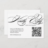 Elegant Calligraphy Wedding QR Code RSVP card (Vorne/Hinten)