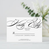 Elegant Calligraphy Wedding RSVP card (Stehend Vorderseite)