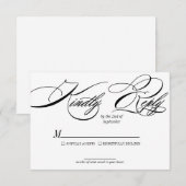 Elegant Calligraphy Wedding RSVP card Karte (Vorne/Hinten)