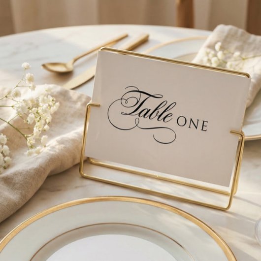 Elegant Calligraphy Wedding Table Number Tischnummer