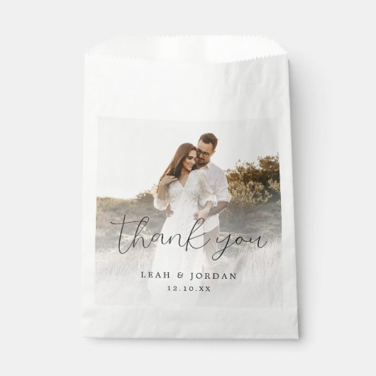 Elegant Calligraphy Wedding Vielen Dank Geschenktütchen (Vorderseite)