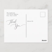 Elegant Calligraphy Wedding Vielen Dank Postkarte (Rückseite)