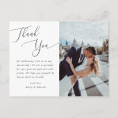 Elegant Calligraphy Wedding Vielen Dank Postkarte (Vorderseite)