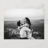 Elegant Calligraphy Wedding Vielen Dank Postkarte (Vorderseite)