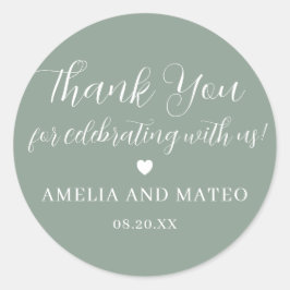 Elegant Calligraphy Wedding Vielen Dank Runder Aufkleber