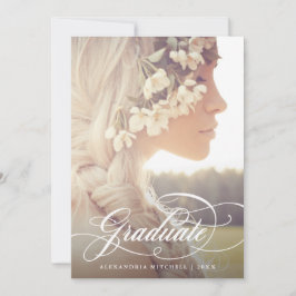 Elegant Calligraphy | Zweite Foto-Graduierungspart Einladung
