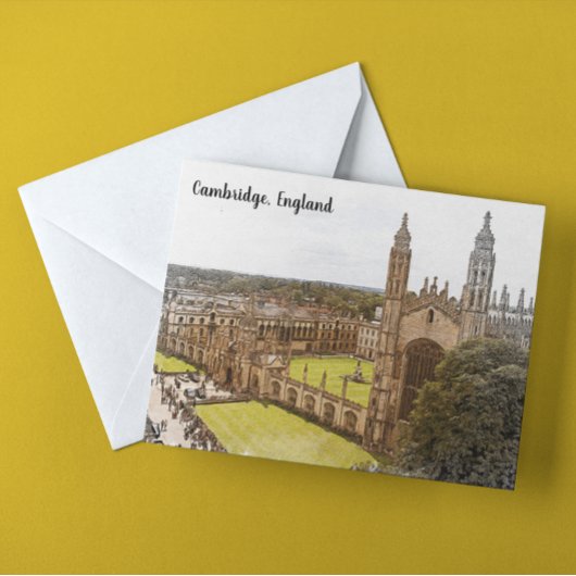 Elegant Cambridge England UK Panorama View Postkarte