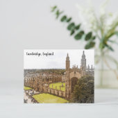 Elegant Cambridge England UK Panorama View Postkarte (Stehend Vorderseite)