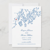 Elegant Camden Maine Map Wedding Save The Date (Vorderseite)