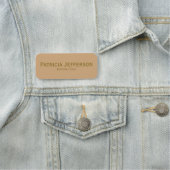 Elegant Camel Yellowish-Brown & Gold: Beruflich Namensschild (Beispiel)