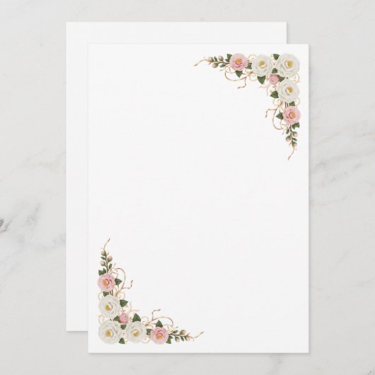 Elegant Camellia Floral Wedding Background Einladung (Vorne/Hinten)