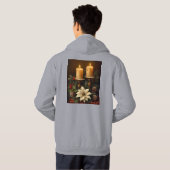 Elegant candle christmas holly pine warm festive hoodie (Schwarz voll)