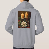 Elegant candle christmas holly pine warm festive hoodie (Rückseite)