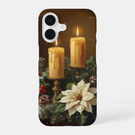 Elegant candle Christmas holly pine warm festive  iPhone 16 Hülle