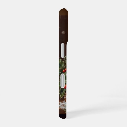 Elegant candle Christmas holly pine warm festive iPhone 16 Hülle (Rechte Seite)