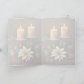Elegant candle Christmas holly pine warm festive  Karte (Innenseite)