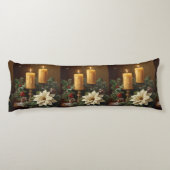 Elegant candle holly pine warm festive Christmas Seitenschläferkissen (Rückseite)