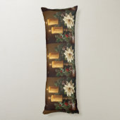 Elegant candle holly pine warm festive Christmas Seitenschläferkissen (Rückseite (Vertikal))