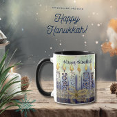 Elegant Candles Happy Hanukkah Tasse