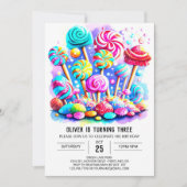 Elegant Candy Editable Birthday Einladung (Vorderseite)