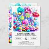 Elegant Candy Editable Birthday Einladung (Vorne/Hinten)