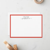 Elegant Candy Red Script 'Hello From' Mitteilungskarte (Vorderseite/Rückseite Beispiel)