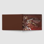 Elegant Caoba Floral 70. Hochzeitstag Gästebuch (Voll)