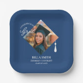 Elegant Cap Topper Custom Graduate Photo Keepsake  Pappteller (Vorderseite)
