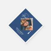 Elegant Cap Topper Custom Graduate Photo Keepsake  Serviette (Ecke)