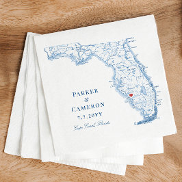 Elegant Cape Coral Florida Map Wedding Serviette