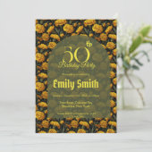 Elegant Carnation Luxury 50Th Birthday Einladung (Stehend Vorderseite)