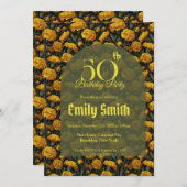 Elegant Carnation Luxury 50Th Birthday Einladung (Vorne/Hinten)
