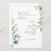 Elegant Cascading Eucalyptus Wedding Rounded Einladung (Vorne/Hinten)