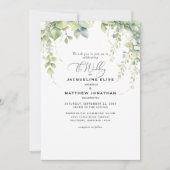 Elegant Cascading Greenerenerity Wedding Einladung (Vorderseite)