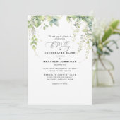 Elegant Cascading Greenerenerity Wedding Einladung (Stehend Vorderseite)