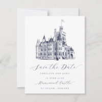 Elegant Castle Illustration Script Wedding