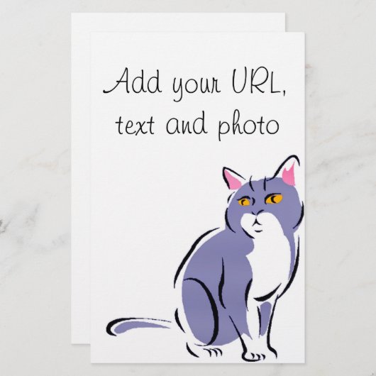 Elegant Cat Briefpapier (Vorne/Hinten)