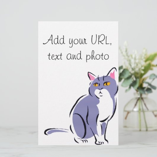 Elegant Cat Briefpapier (Stehend Vorderseite)