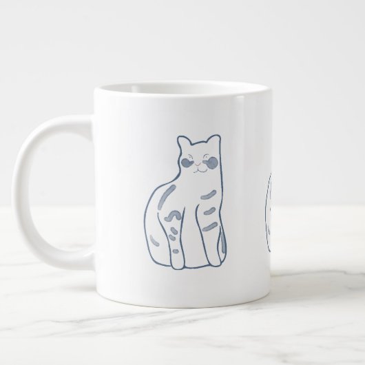 Elegant Cat Design Jumbo-Tasse (Links)