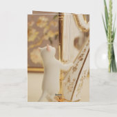 Elegant Cat Harpist – Greeting Card Karte (Rückseite)
