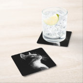 Elegant Cat Rechteckiger Pappuntersetzer (Vor Ort)