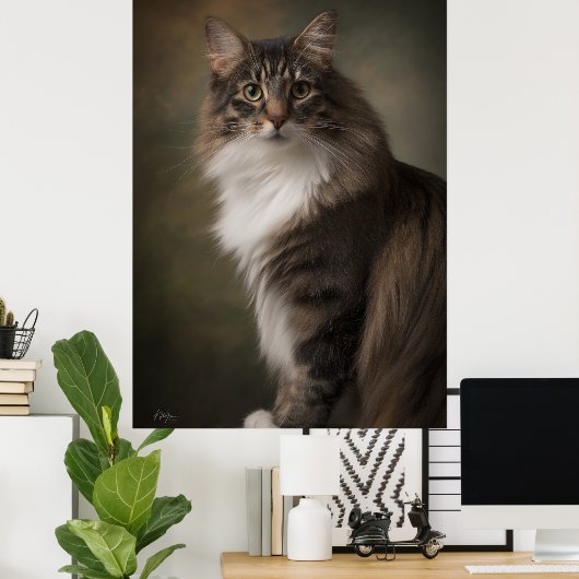 Elegant Cat Studio Portrait Poster (Heimbüro)