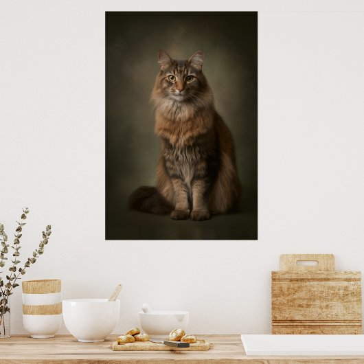 Elegant Cat Studio Portrait Poster (Küche)