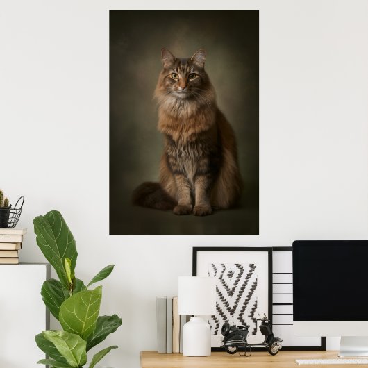 Elegant Cat Studio Portrait Poster (Heimbüro)