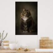 Elegant Cat Studio Portrait Poster (Küche)