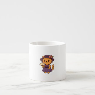 Elegant Cat with Fan - Specialty Mug Espressotasse