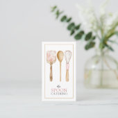 Elegant Caterer Whisk Spoon Spatula Utensils Visitenkarte (Stehend Vorderseite)