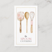 Elegant Caterer Whisk Spoon Spatula Utensils Visitenkarte (Vorderseite)