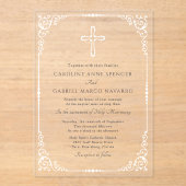Elegant Catholic Mass Wedding Acryleinladungen (Vorderseite)