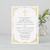 Elegant Catholic Mass Wedding Folieneinladung (Stehend vorne)